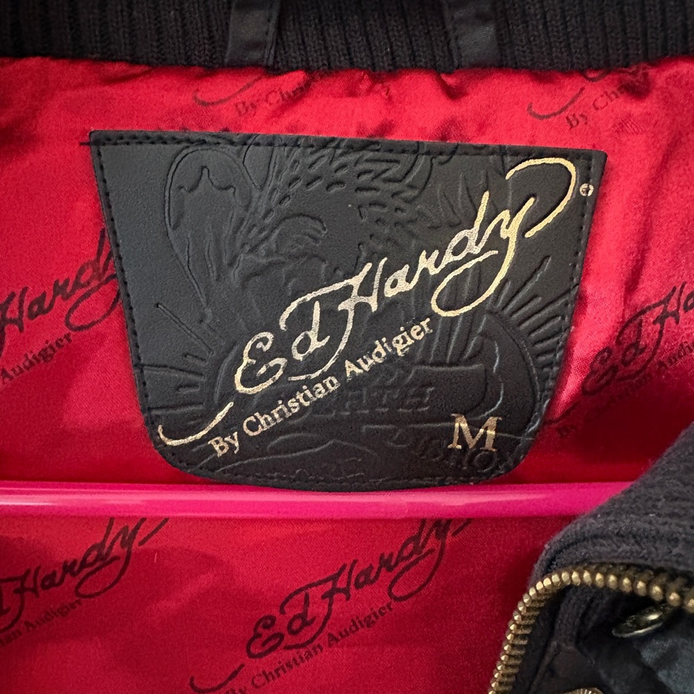 Ed Hardy Black Vest with Skull and Floral Embroidery - Picture 8 of 13